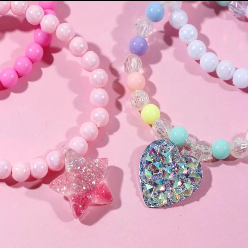 💖⚪️🟣⚪️ COLORFUL KIDS BEADED 6 BRACELET SET❗️⚪️🟣⚪️💖